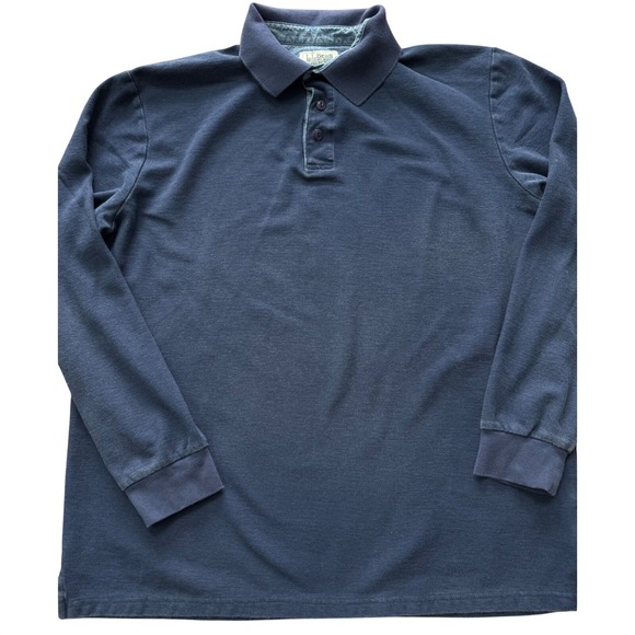 L.L. Bean Other - VTG LL Bean Mens Casco Bay Polo Long Sleeve Rugby Shirt Size LG Tall Heavyweight